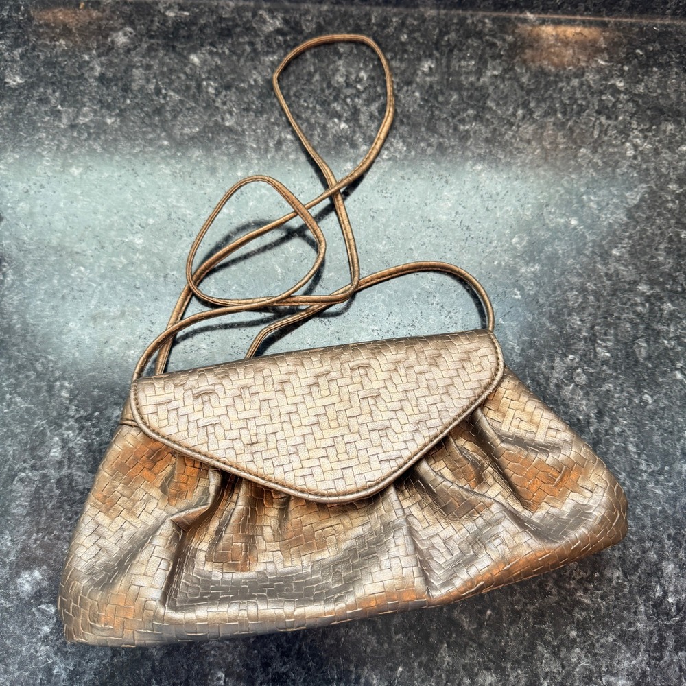 Vintage Neiman Marcus Metallic Braided Small Purse Shoulder Bag Night Out Clutch